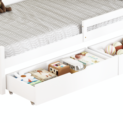 Posteľ s úložným priestorom, 90x200, biela, MIX NEW